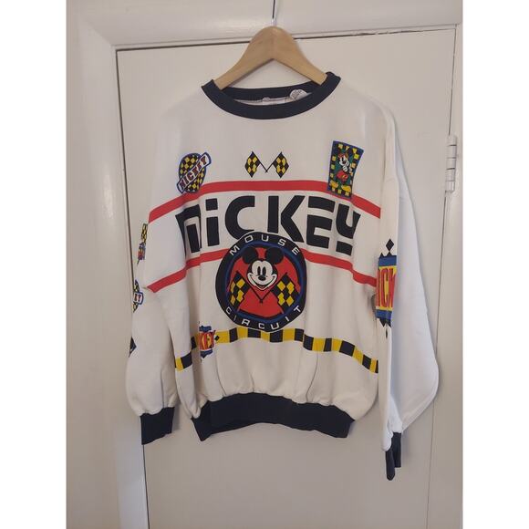 Vtg JG Hook Walt Disney Mickey Mouse Circuit Racecar Racer Crew Sweatshirt XL - Picture 1 of 12